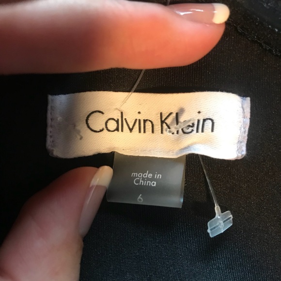 Black one shoulder dress CALVIN KLEIN - Picture 3 of 4